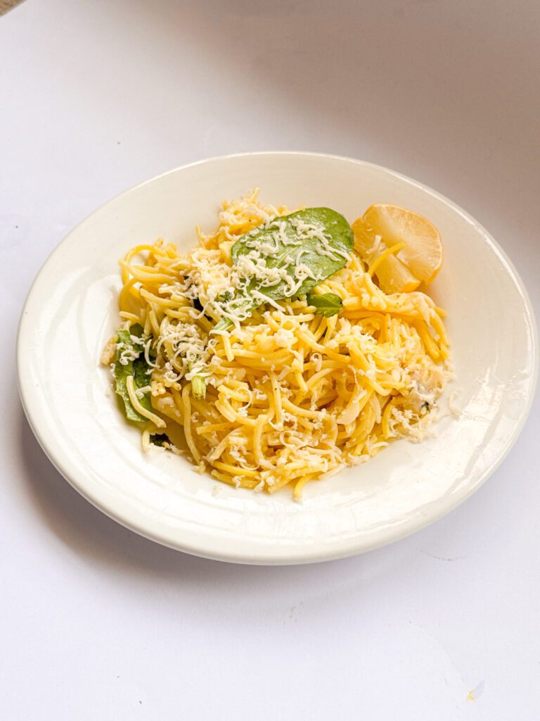 roasted garlic butter spinach pasta