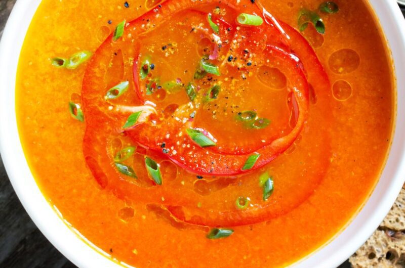 Roasted Red Pepper Tomato Soup with Carrots
