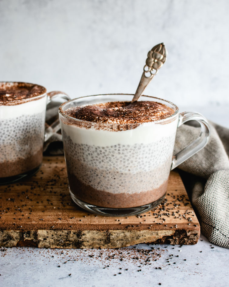 Tiramisu Chia Pudding With Greek Yogurt