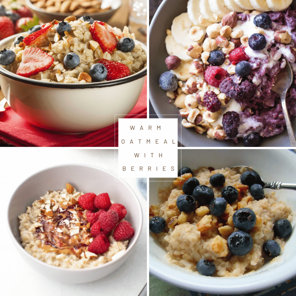 Warm Oatmeal with Berries and Walnuts