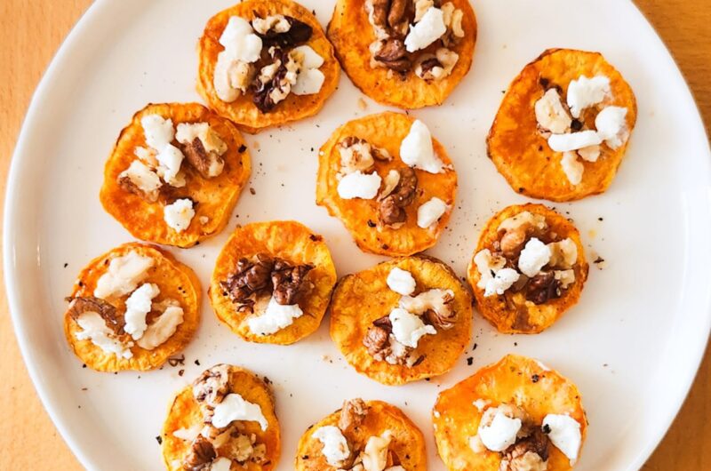 Sweet Potato Rounds with Honey & Feta Crumble