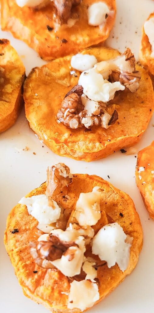 Sweet Potato Rounds with Honey & Feta Crumble