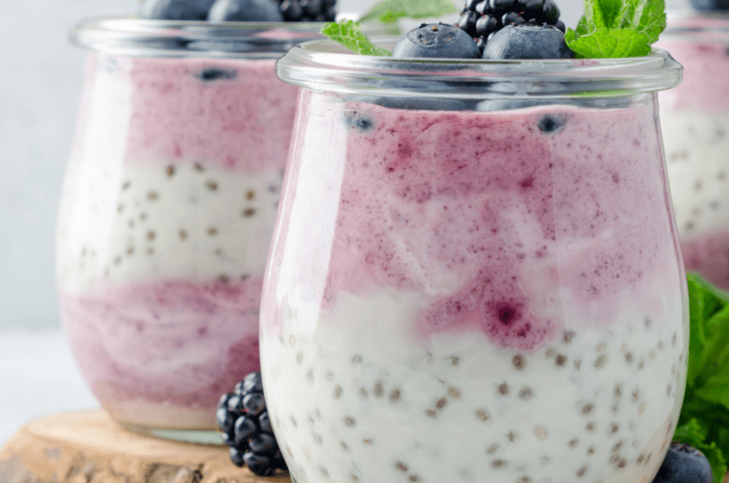 Blueberry Chia Pudding with Cottage Cheese