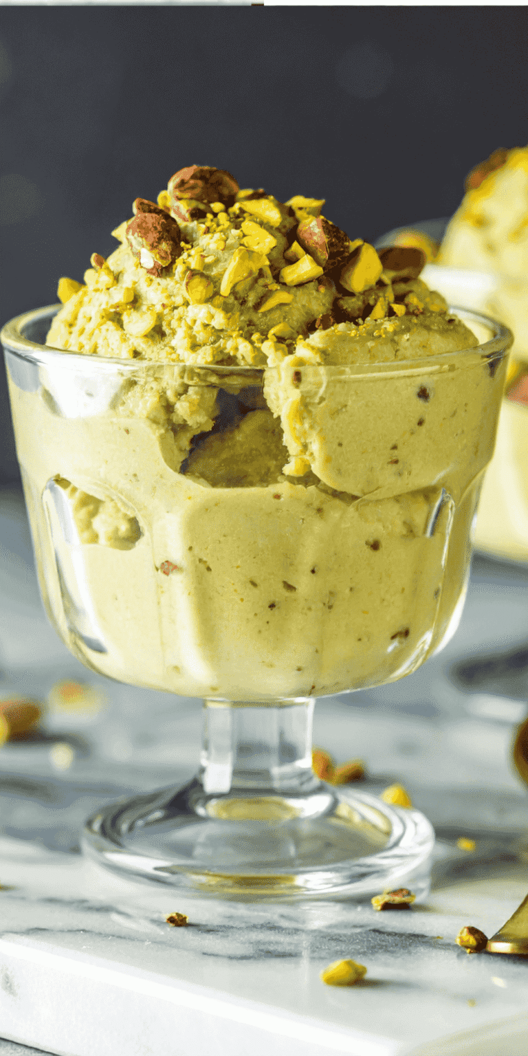 High Protein 3 Ingredients Pistachio Ice Cream