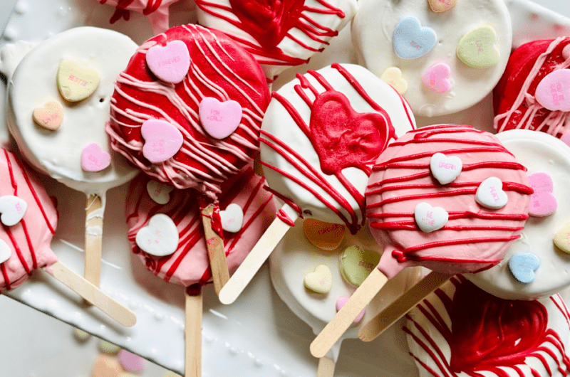 Valentines Day Chocolate Covered Apple Pops