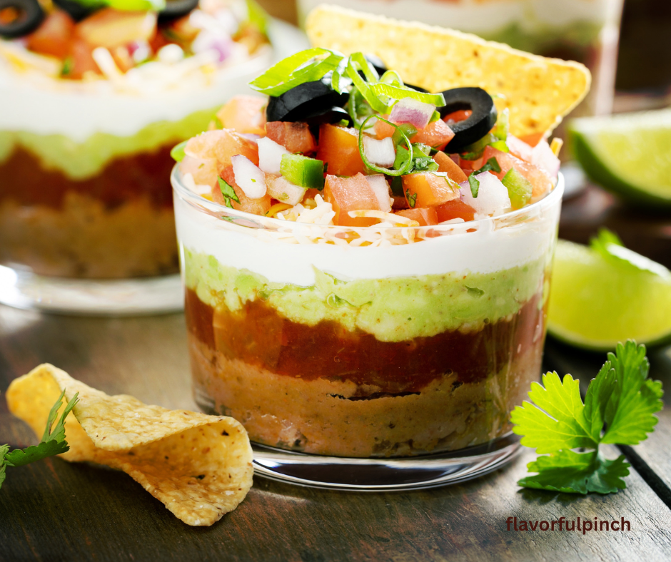 seven layer taco dip cups
