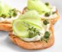 Cucumber and Cream Cheese Crostini Appetizer