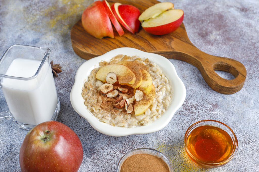 Brown sugar Apple Cinnamon Streusel Overnight Oats (chia seed)