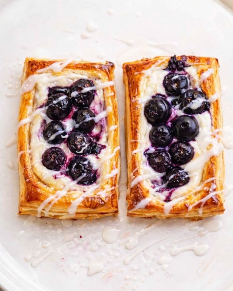 Lemon Blueberry Cream Cheese Danish With Puff Pastry