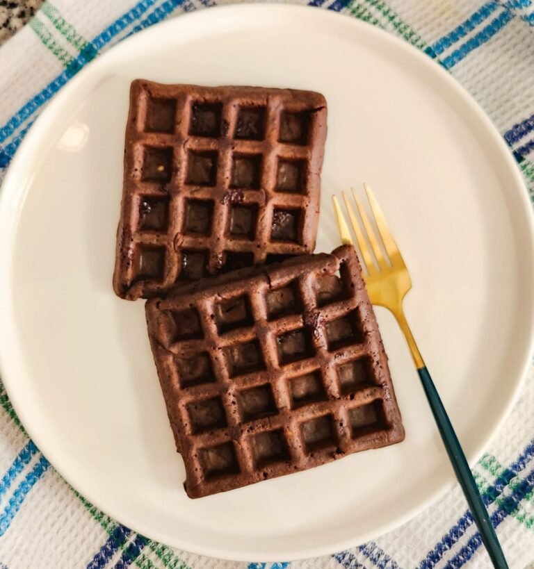 Fudgy Brownie Waffles (No Flour Needed)