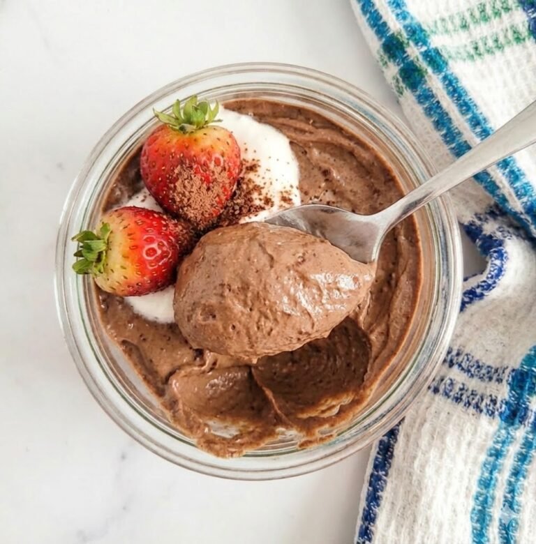 Whipped Greek Yogurt Chocolate Mousse (3-ingredients!)