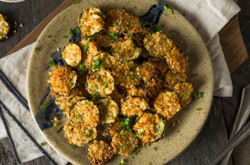 Homemade Air Fryer Zucchini Chips with Parmesan
