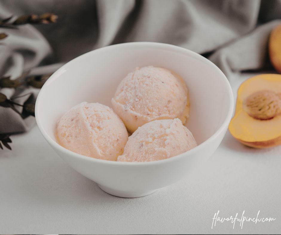 2 scoops of coconut cottage cheese ice cream in a bowl
