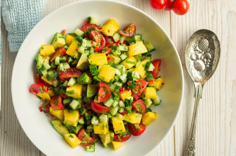 Healthy Mango, Cucumber and Avocado Salsa
