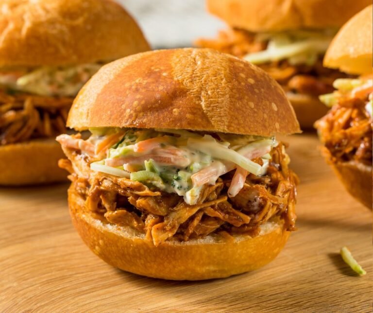 Homemade Barbecue Pulled Chicken Sliders