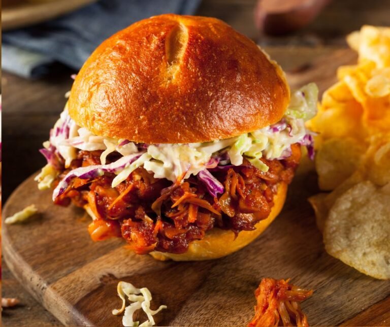 BBQ Pulled Jackfruit Sliders with Slaw