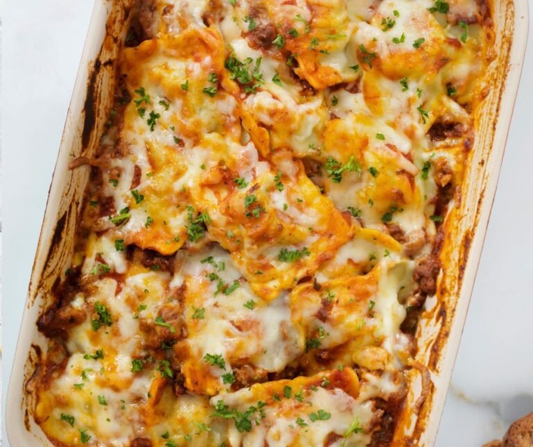 Lazy Baked Cheese Ravioli Lasagna