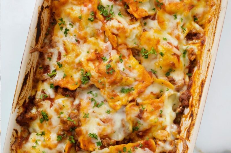 Lazy Baked Cheese Ravioli Lasagna