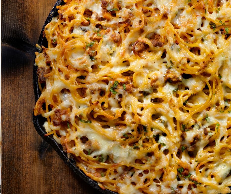 Baked Spaghetti and Beef Pie