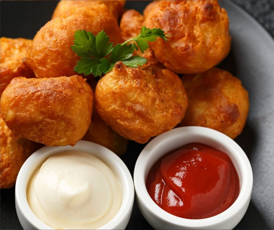 Battered chicken balls