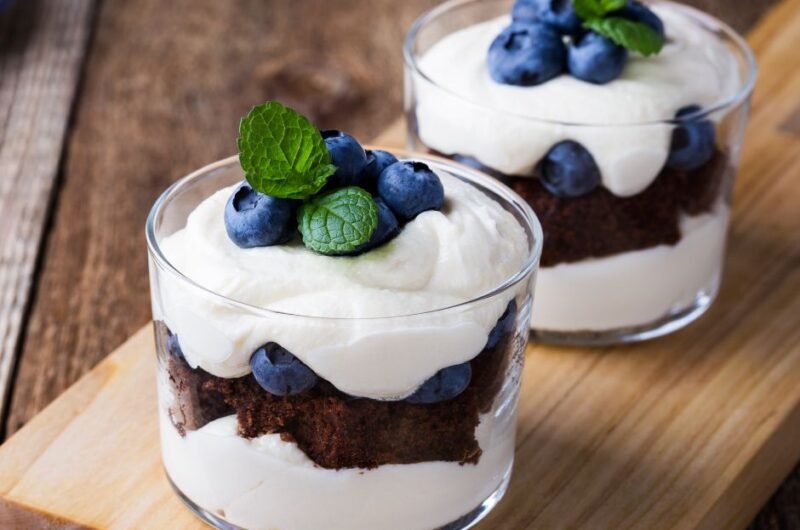 Blueberry Chocolate Cake Trifle Jar