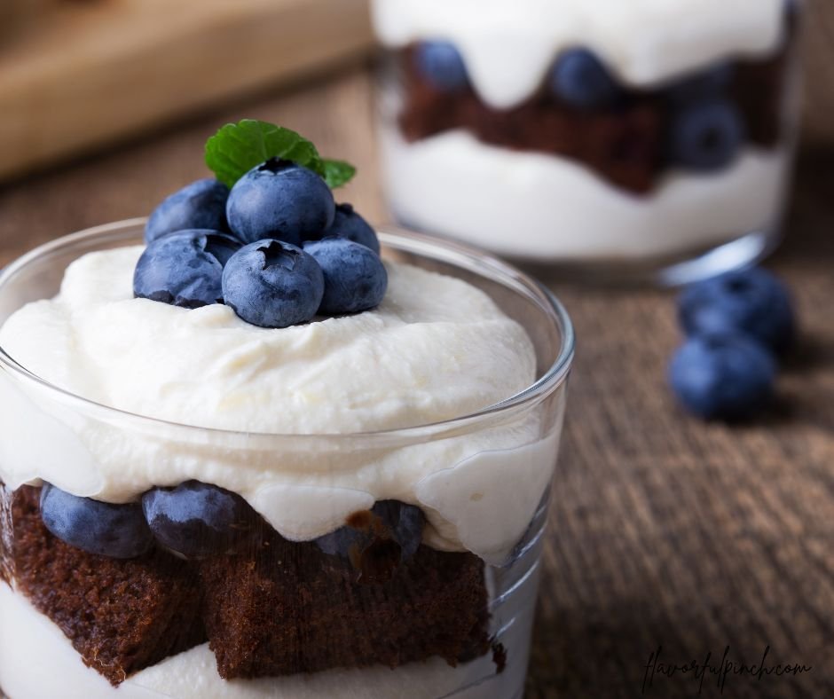 Blueberry Chocolate Cake Trifle Jar