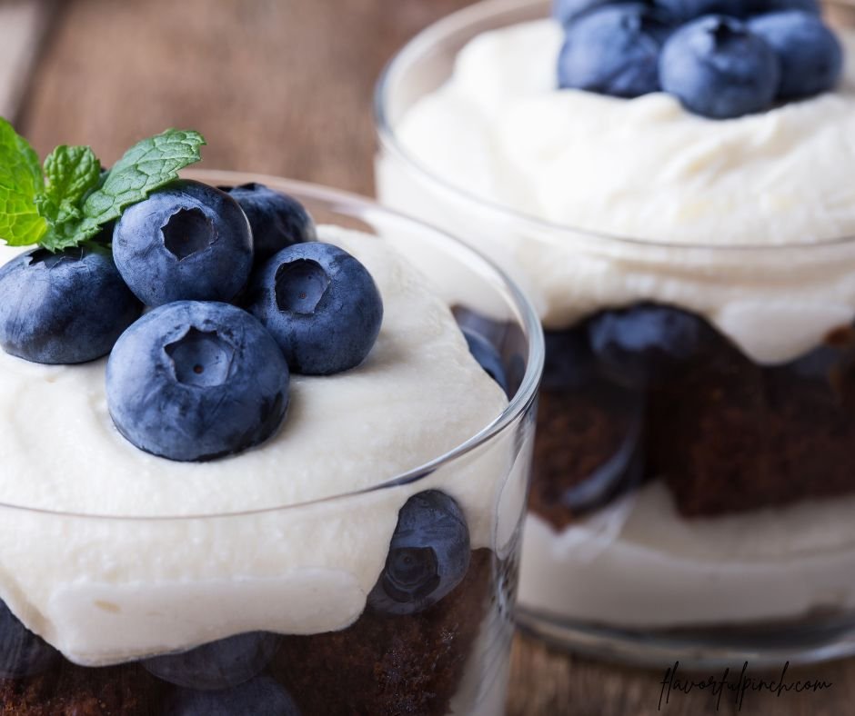 Blueberry Chocolate Cake Trifle Jar