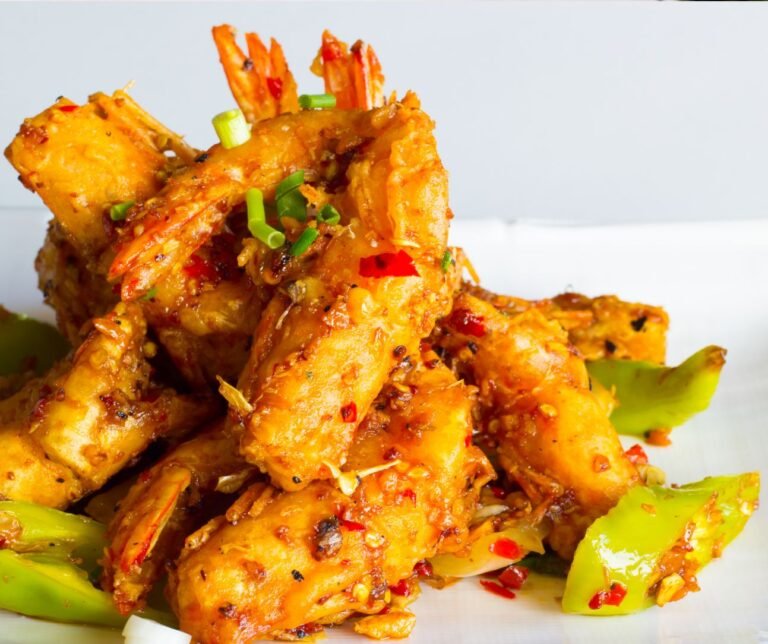 Crispy Shrimp with Stir Fried Pepper and Onion