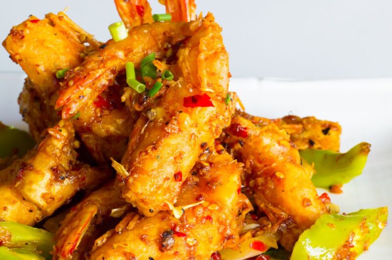Crispy Shrimp with Stir Fried Pepper and Onion