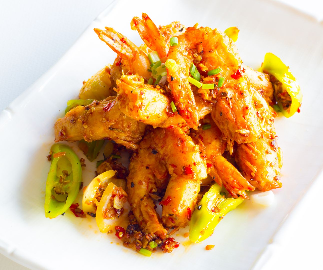 Crispy Shrimp with Stir Fried Pepper and Onion