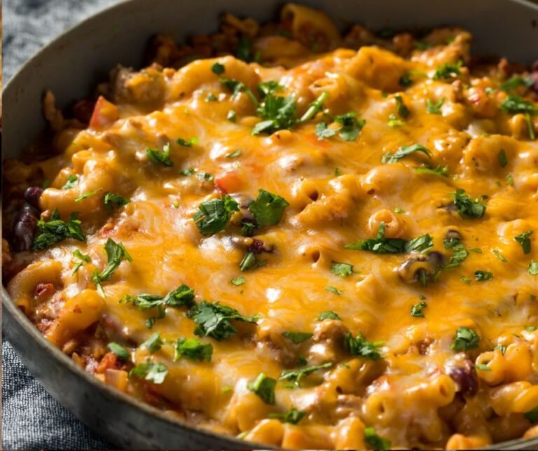 Homemade Chili Mac and Cheese with Cilantro