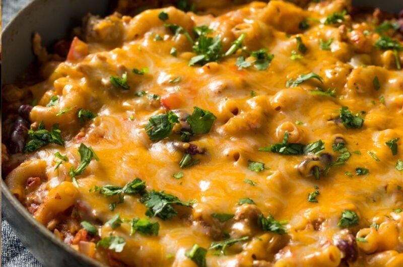 Homemade Chili Mac and Cheese with Cilantro