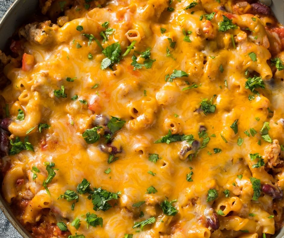 Homemade Chili Mac and Cheese with Cilantro