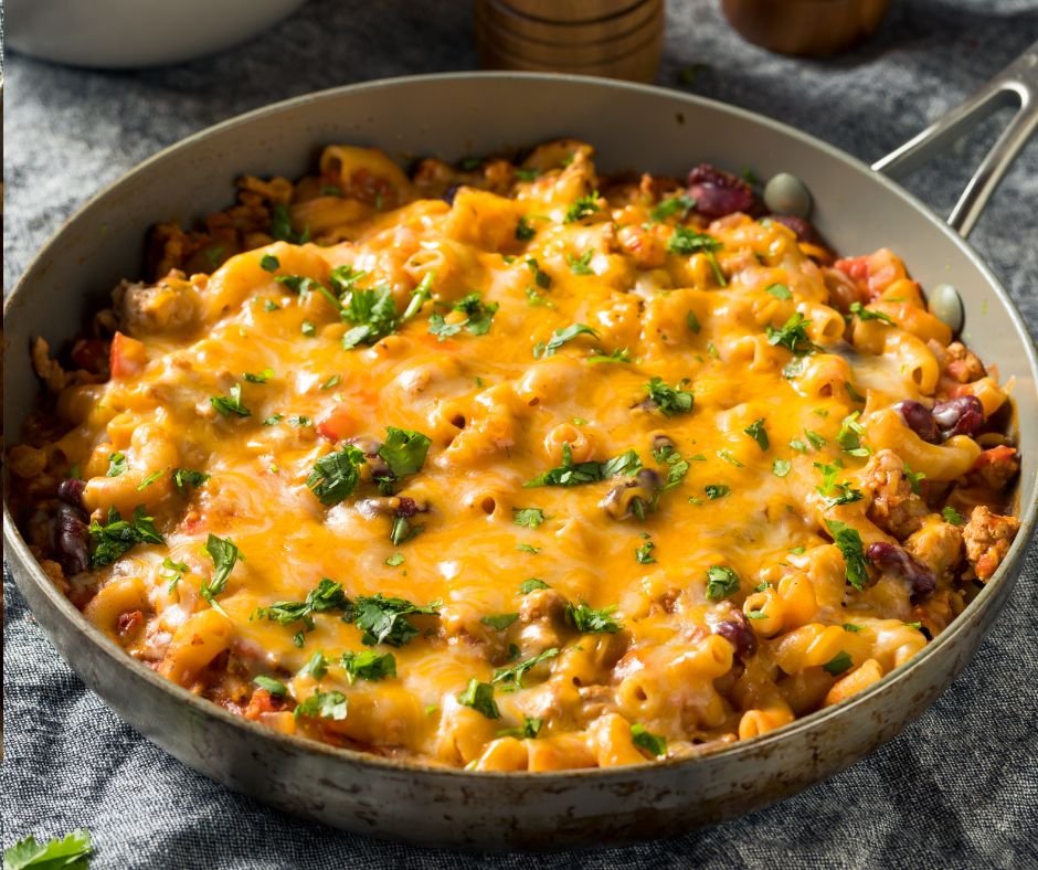 Homemade Chili Mac and Cheese with Cilantro