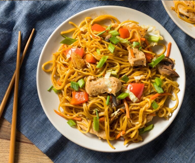 Homemade Japanese Chicken Yakisoba Noodles