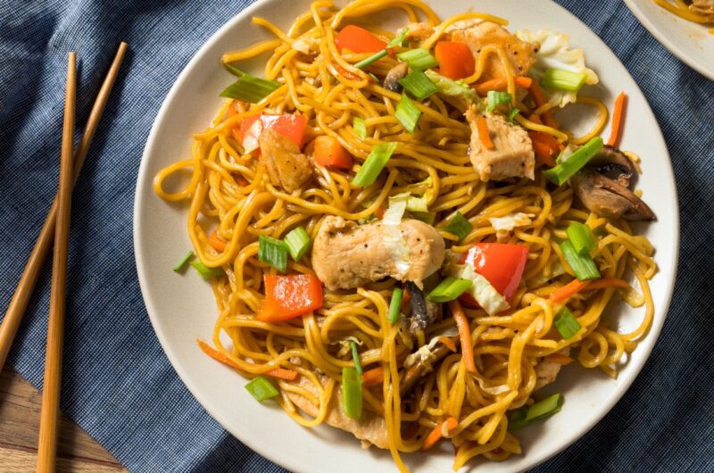 Homemade Japanese Chicken Yakisoba Noodles
