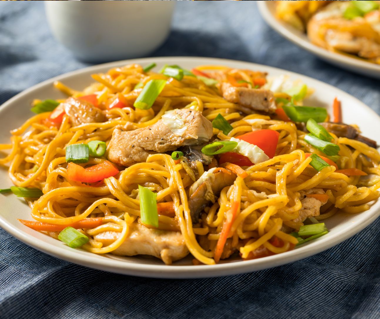 Homemade Japanese Chicken Yakisoba Noodles
