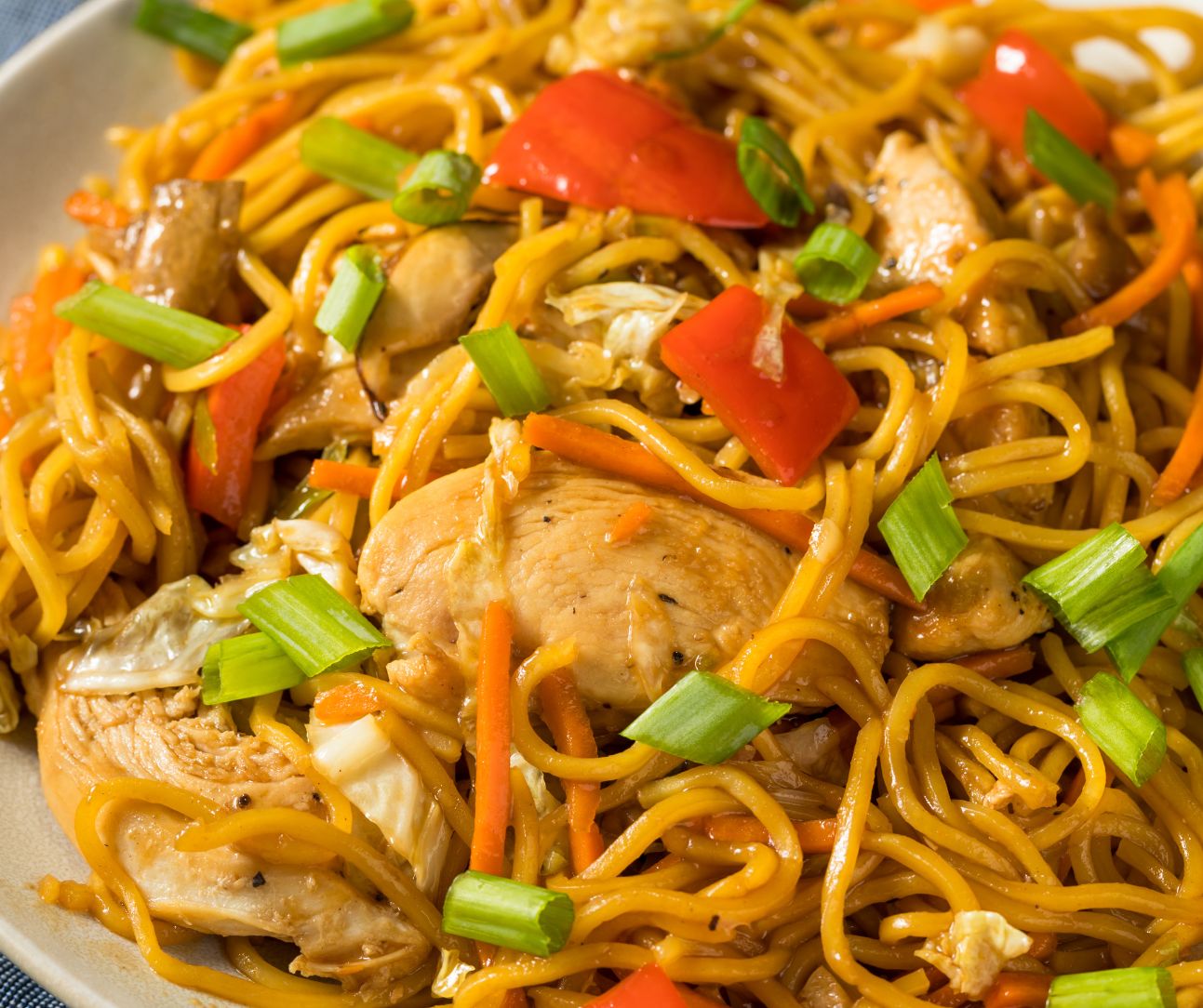 Homemade Japanese Chicken Yakisoba Noodles