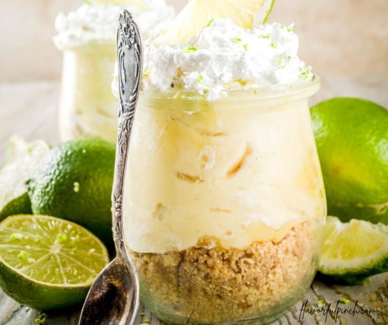 No Bake Key Lime Pie in Small Jars