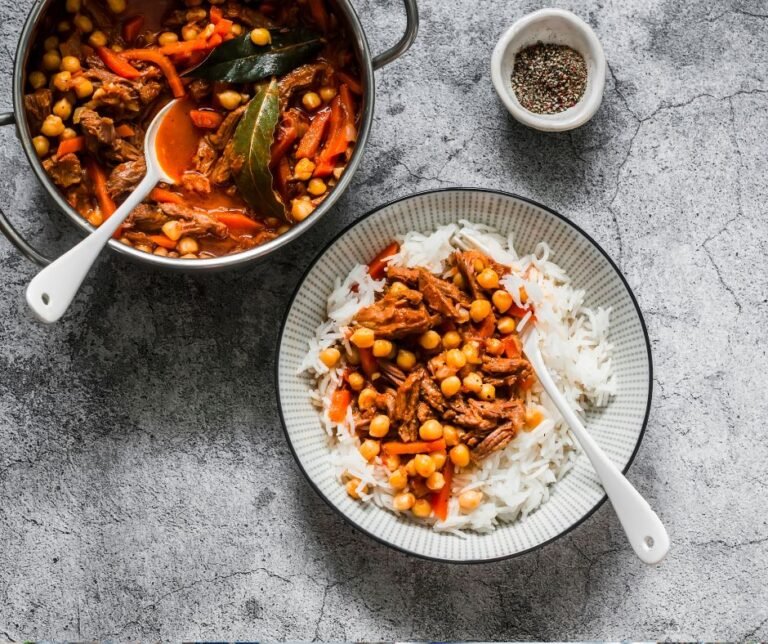 One Pot Beef and Chickpea Stew Packed with Protein and Fiber