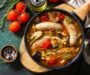 Bean and Vegetable Stew with Smoked Sausage in Tomato Sauce