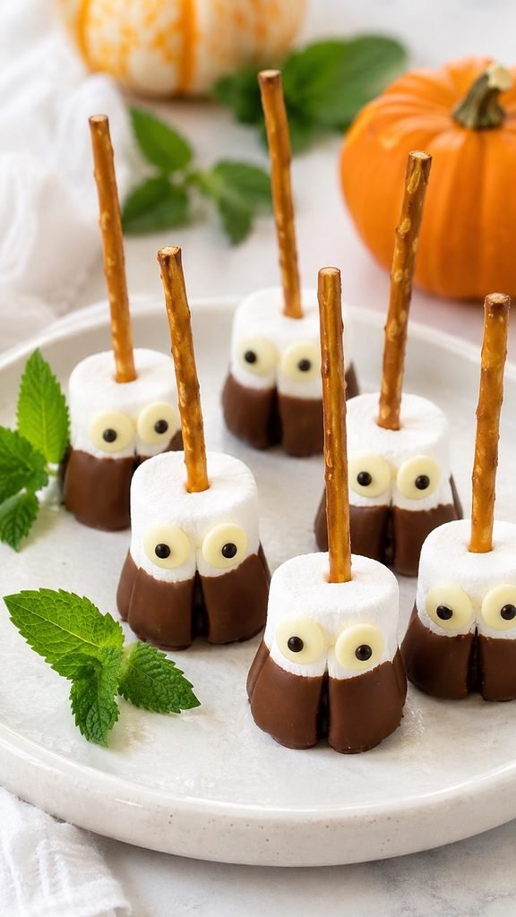 Marshmallow Witch Brooms