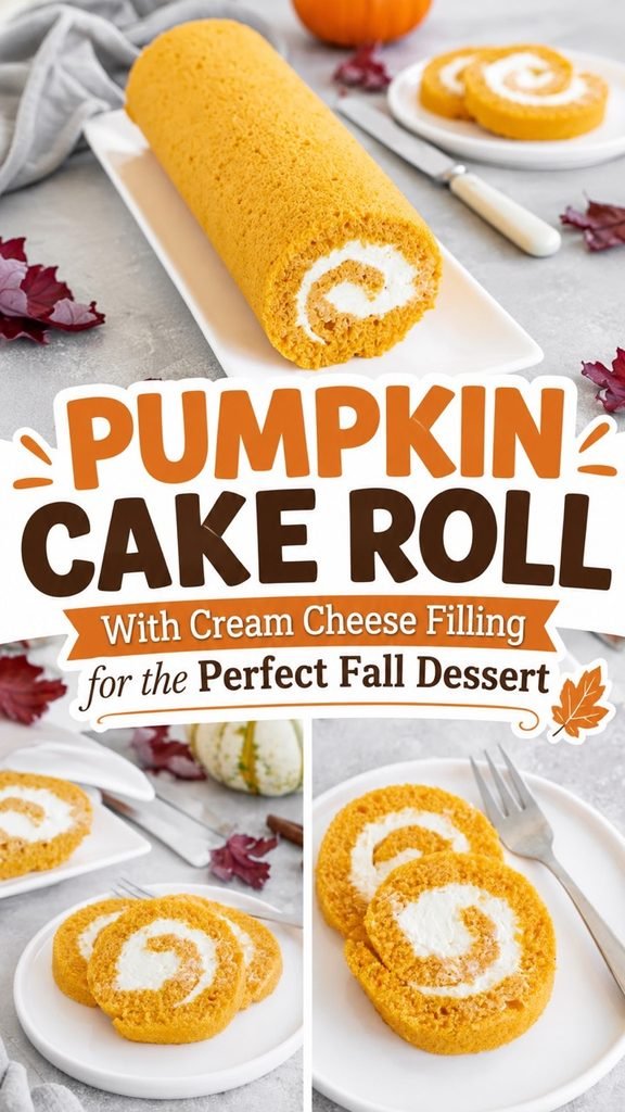 Pumpkin Cake Roll With Cream Cheese Filling 