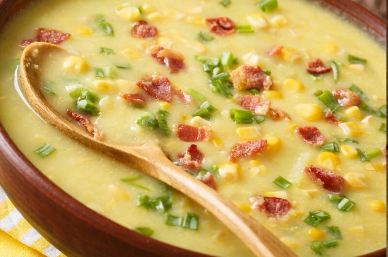 American Hot Corn Chowder with Bacon