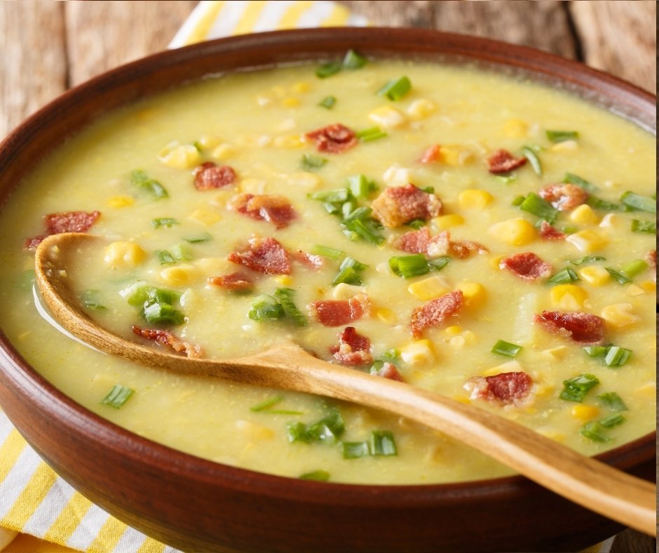 American Hot Corn Chowder with Bacon