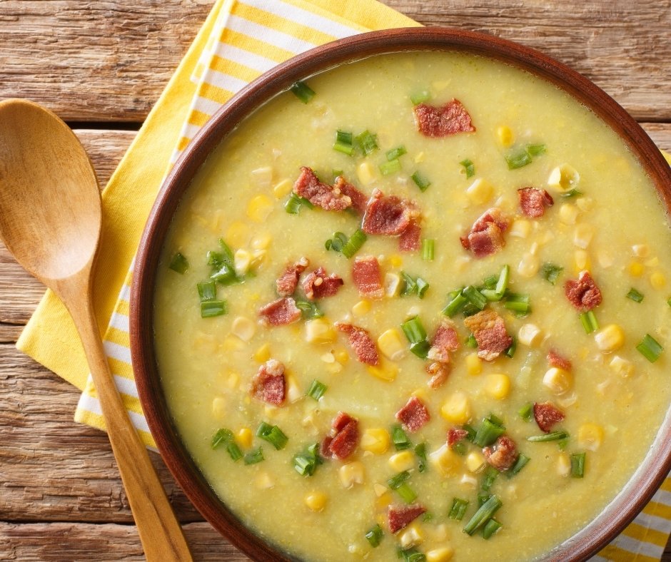 American Hot Corn Chowder with Bacon