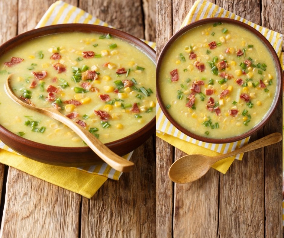 American Hot Corn Chowder with Bacon