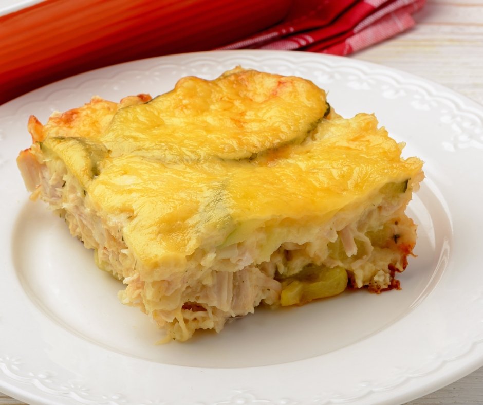 Casserole with Zucchini, Chicken and Cheese