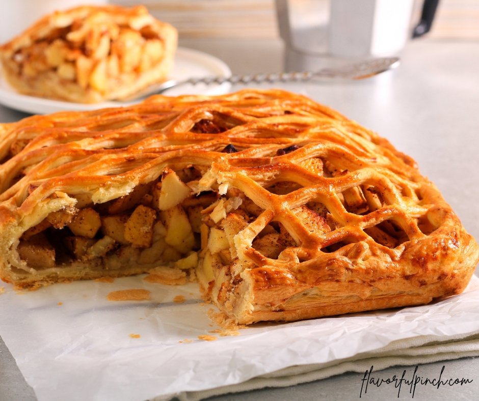 Apple Lattice Puff Pastry Cake