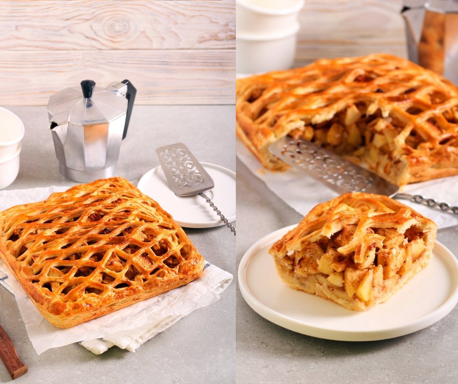 Apple Lattice Puff Pastry Cake